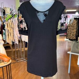 Elegant Black Sheer Sleeve Top